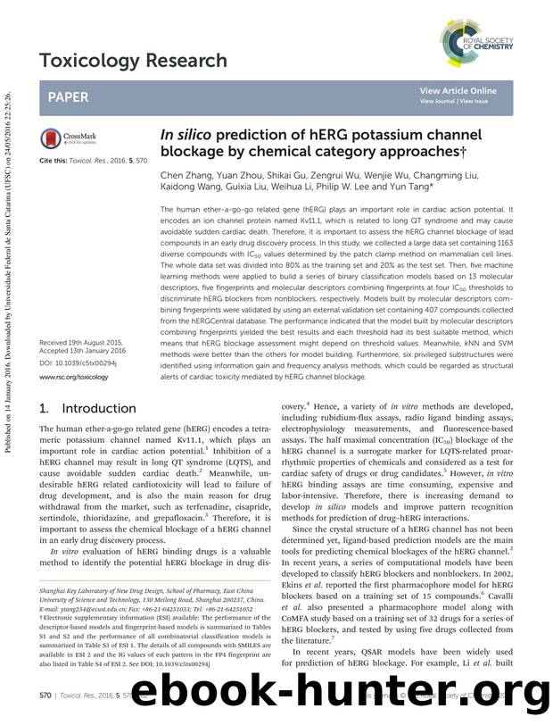 In silico prediction of hERG potassium channel blockage by chemical category approaches by unknow