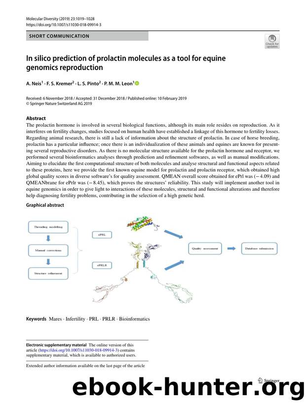 In silico prediction of prolactin molecules as a tool for equine genomics reproduction by A. Neis & F. S. Kremer & L. S. Pinto & P. M. M. Leon