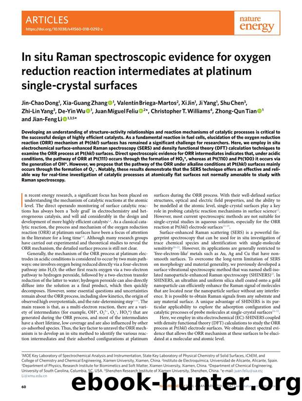 In situ Raman spectroscopic evidence for oxygen reduction reaction intermediates at platinum single-crystal surfaces by unknow