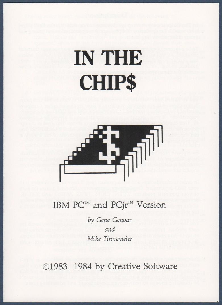 In the Chips (1984) by Unknown