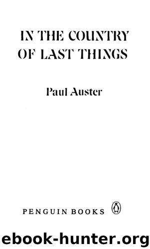 In the Country of Last Things by Paul Auster