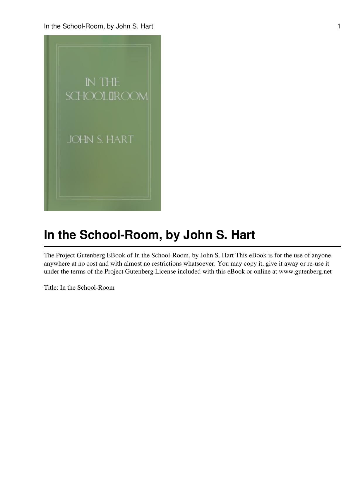 In the School-Room: Chapters in the Philosophy of Education by John Seely Hart