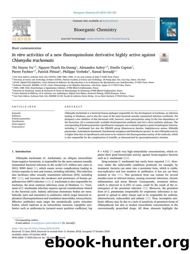 In vitro activities of a new fluoroquinolone derivative highly active against Chlamydia trachomatis by unknow