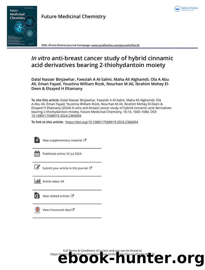 In vitro anti-breast cancer study of hybrid cinnamic acid derivatives bearing 2-thiohydantoin moiety by unknow