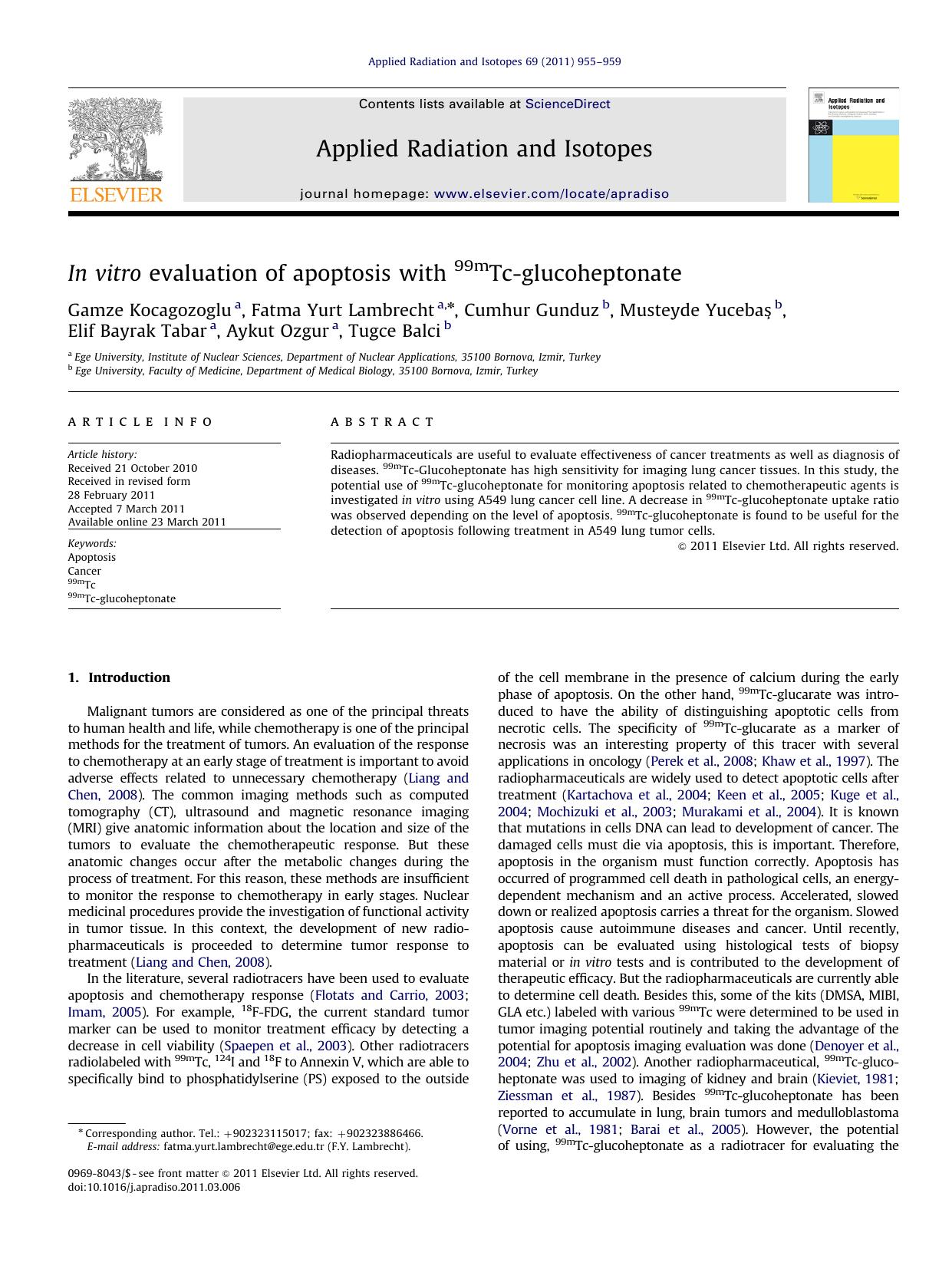 In vitro evaluation of apoptosis with 99mTc-glucoheptonate by unknow