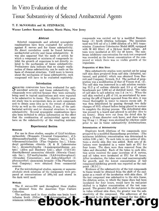 In vitro evaluation of the tissue substantivity of selected antibacterial agents by Unknown