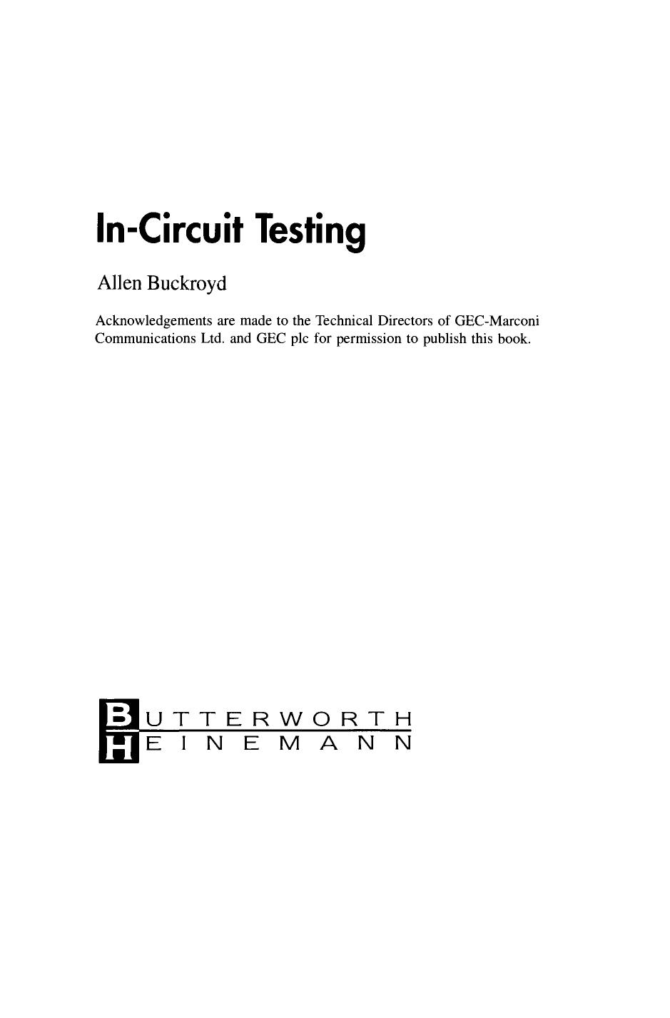 In-Circuit Testing by Allen Buckroyd (Auth.)