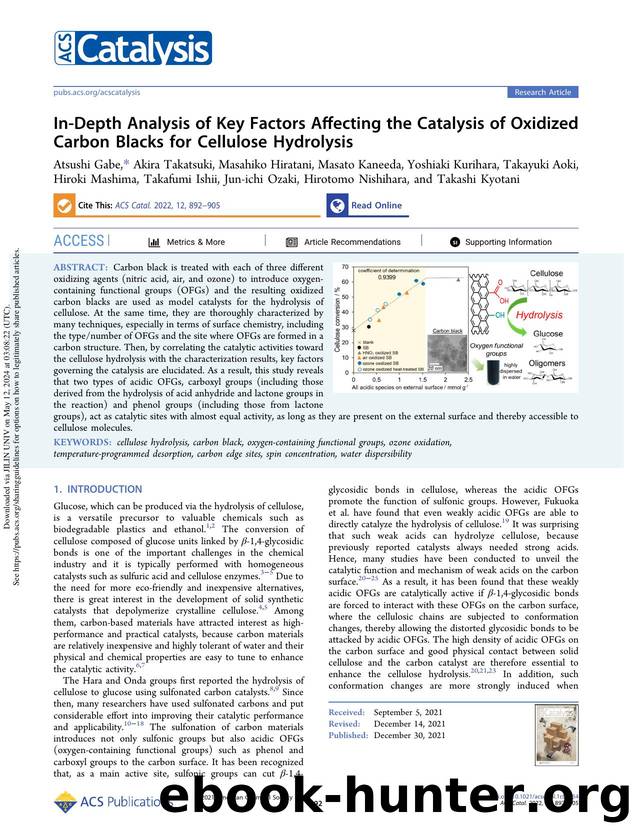 In-Depth Analysis of Key Factors Affecting the Catalysis of Oxidized Carbon Blacks for Cellulose Hydrolysis by unknow