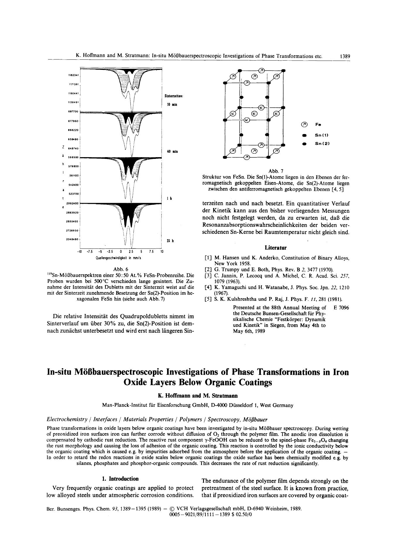 In-situ Mößbauerspectroscopic Investigations of Phase Transformations in Iron Oxide Layers Below Organic Coatings by Unknown
