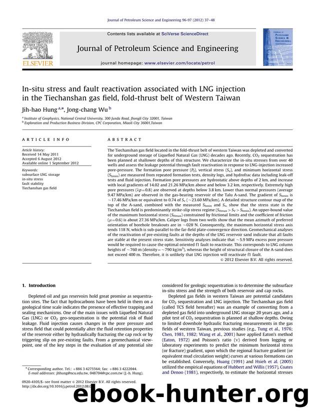 In-situ stress and fault reactivation associated with LNG injection in the Tiechanshan gas field, fold-thrust belt of Western Taiwan by Jih-hao Hung & Jong-chang Wu
