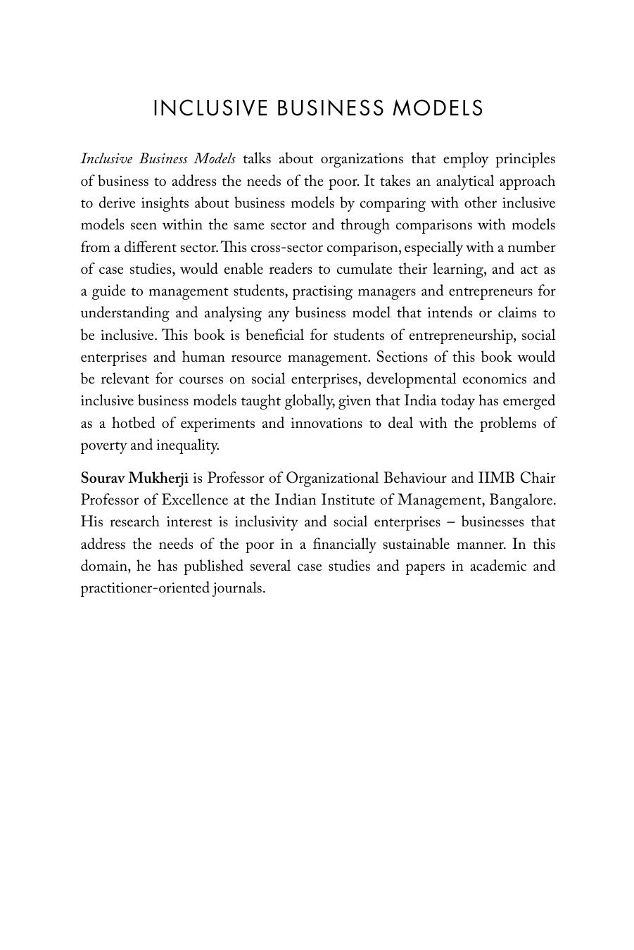 Inclusive Business Models: Transforming Lives and Creating Livelihoods by Sourav Mukherji