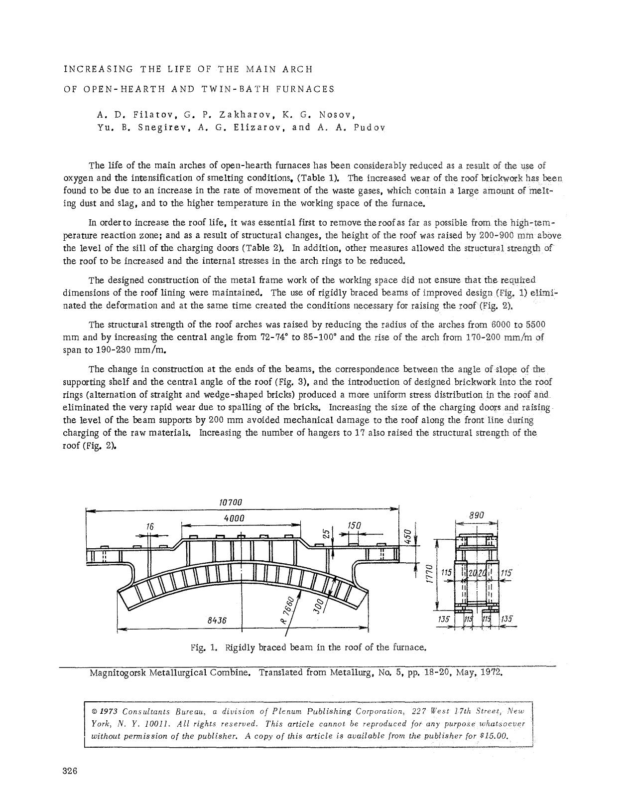 Increasing the life of the main arch of open-hearth and twin-bath furnaces by Unknown