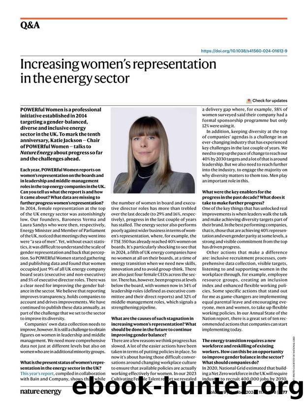 Increasing womenâs representation in the energy sector by Giulia Tregnago