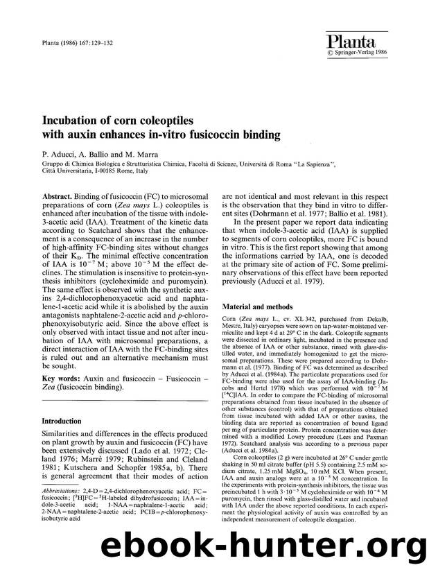 Incubation of corn coleoptiles with auxin enhances in-vitro fusicoccin binding by Unknown