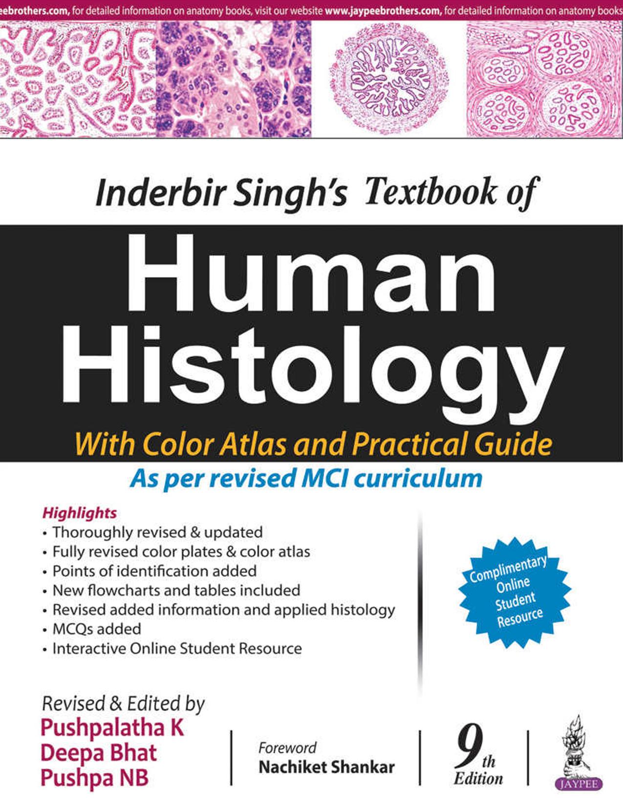 Inderbir Singh's Textbook of Human Histology With Colour Atlas And Practical Guide by K PUSHPALATHA