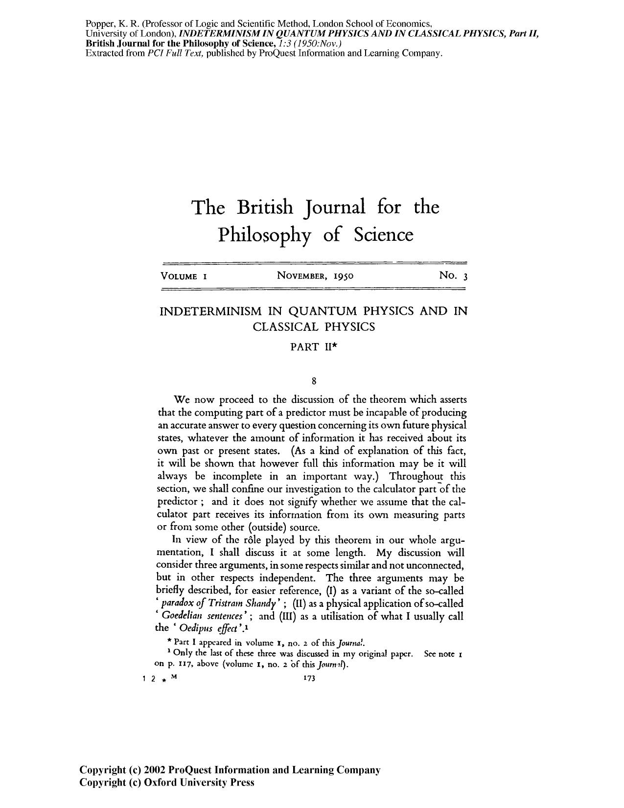 Indeterminism In Quantum Physics And In Classical Physics [Part II] by Unknown