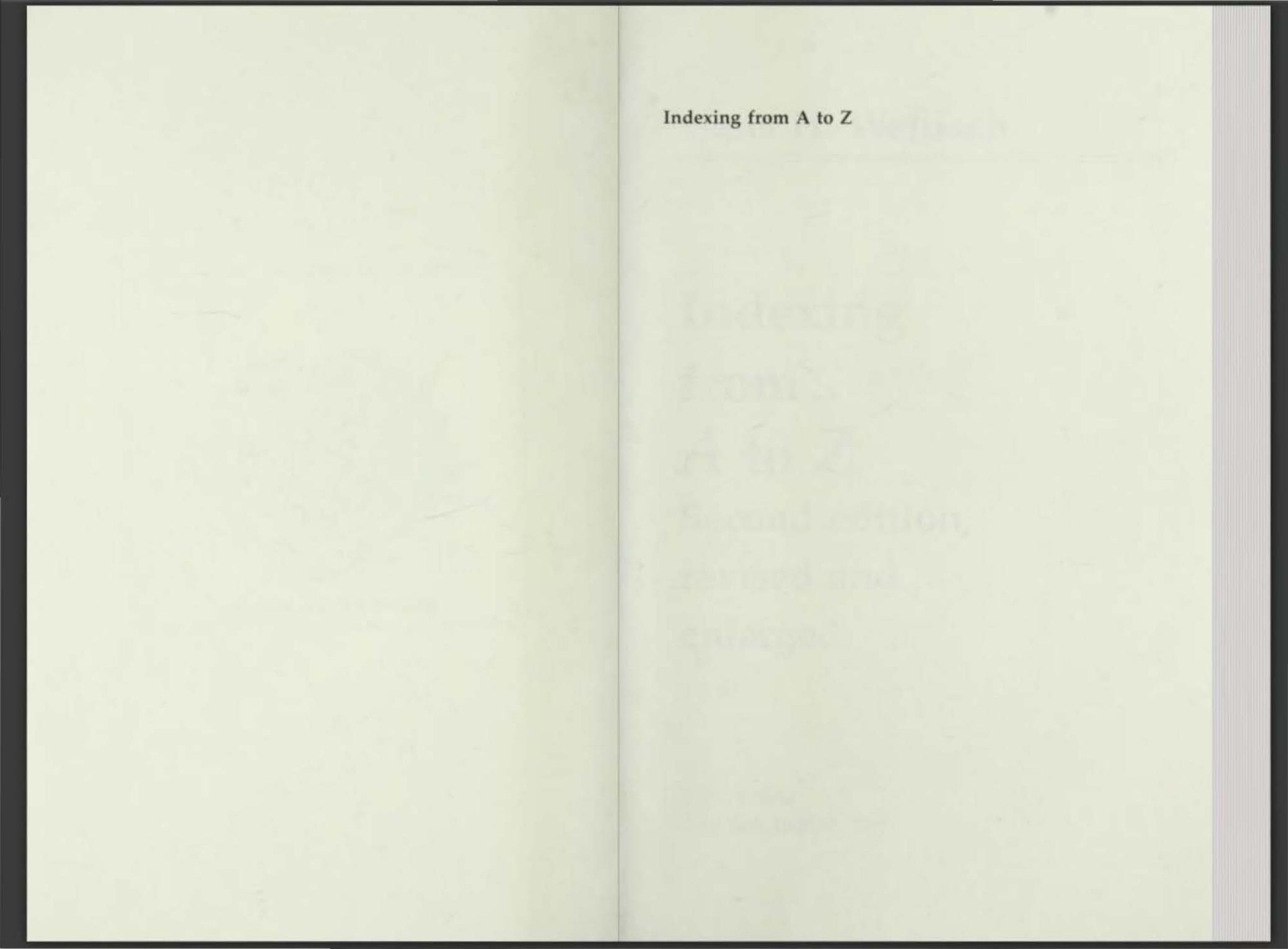 Indexing from A to Z by Hans H. Wellisch
