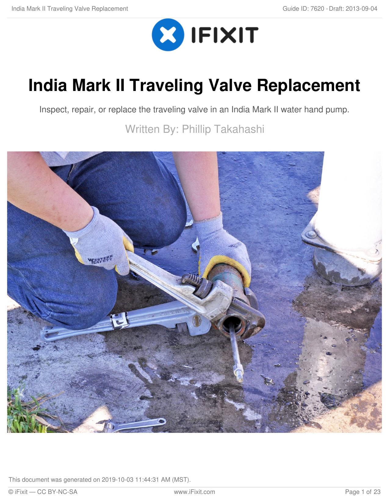 India Mark II Traveling Valve Replacement by Unknown