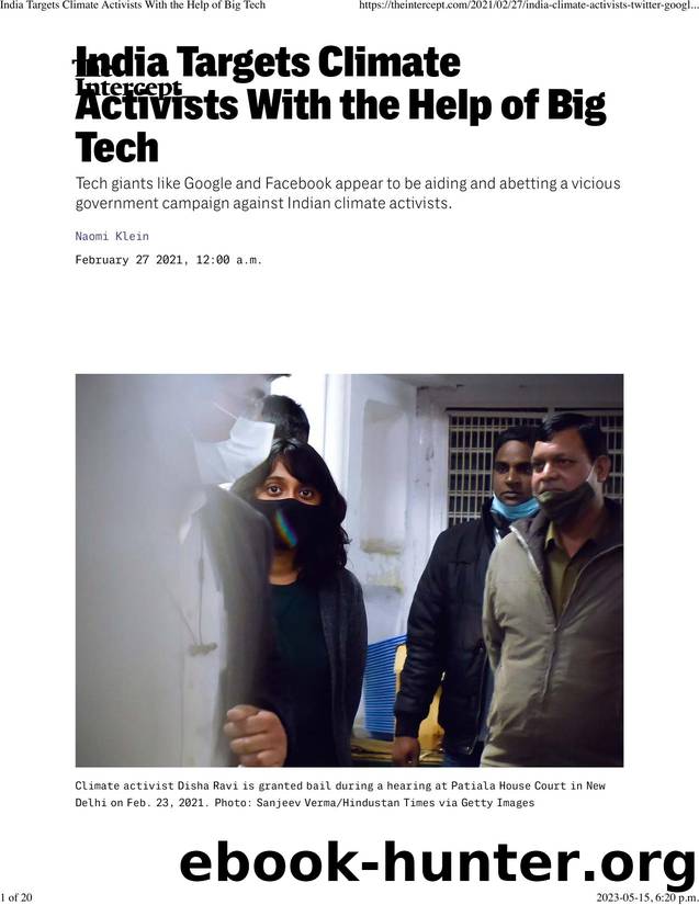 India Targets Climate Activists With the Help of Big Tech by India Targets Climate Activists & the Help of Big Tech (2021)