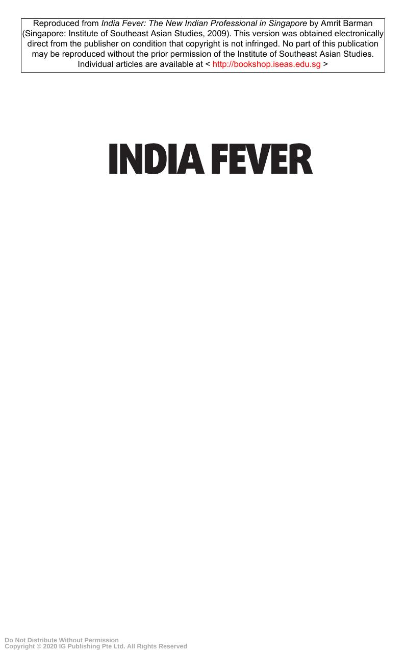 India fever : the new Indian professional in Singapore. by Amrit Barman;