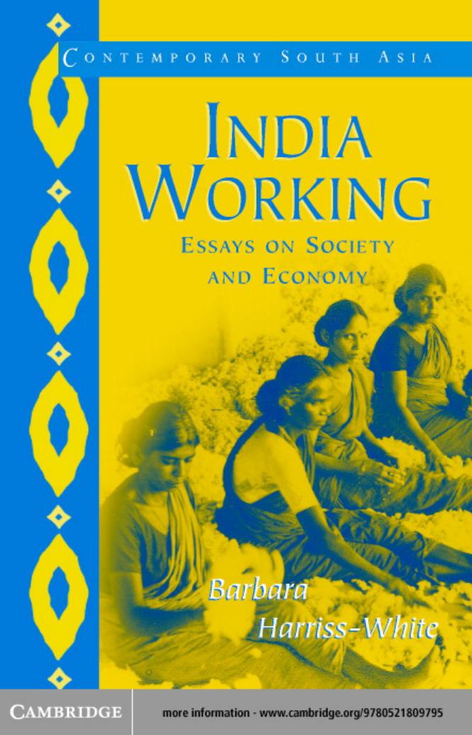 India working essays on society and economy by Harriss-White Barbara