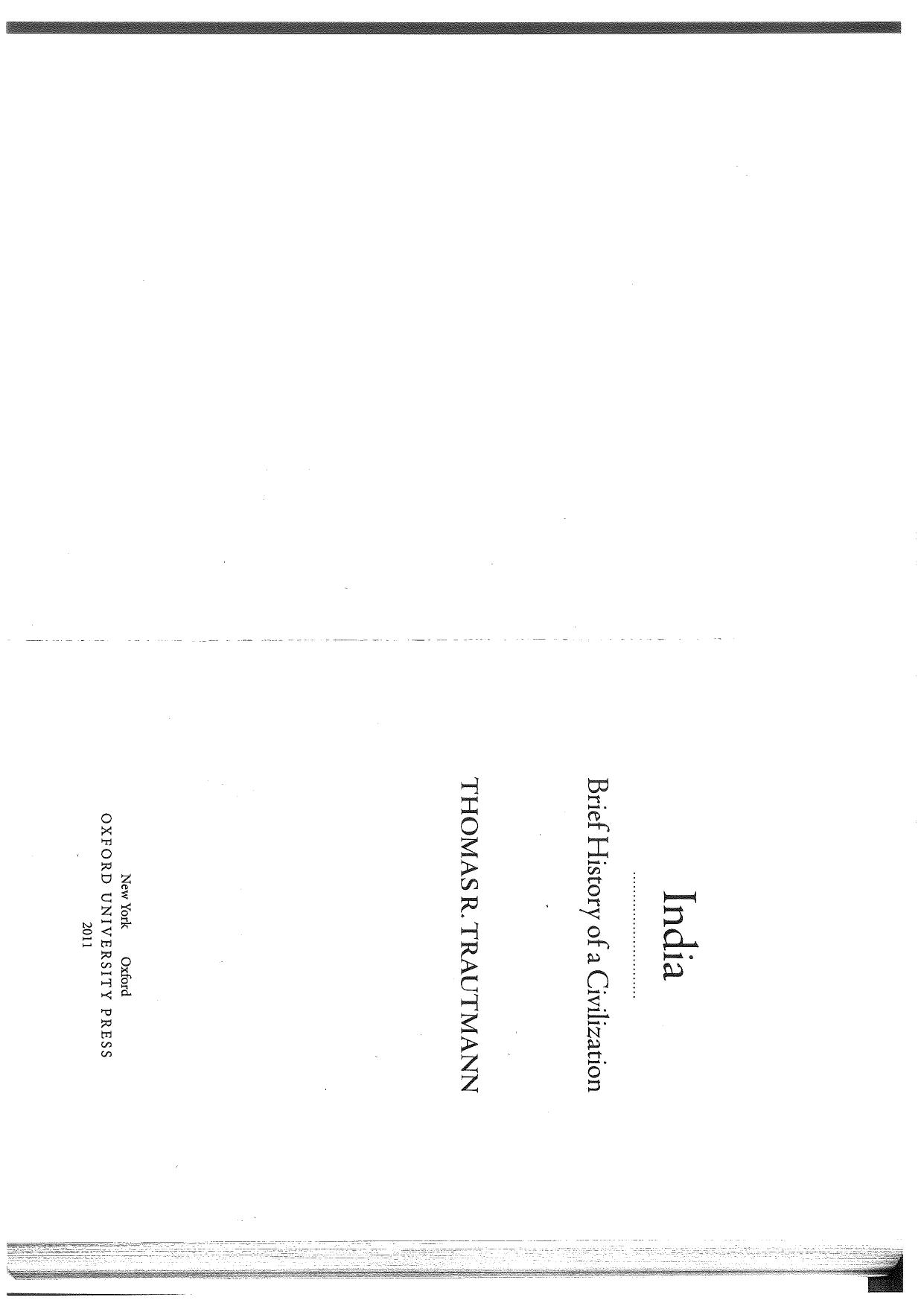 India, brief history of a civilization by Thomas R. Trautmann