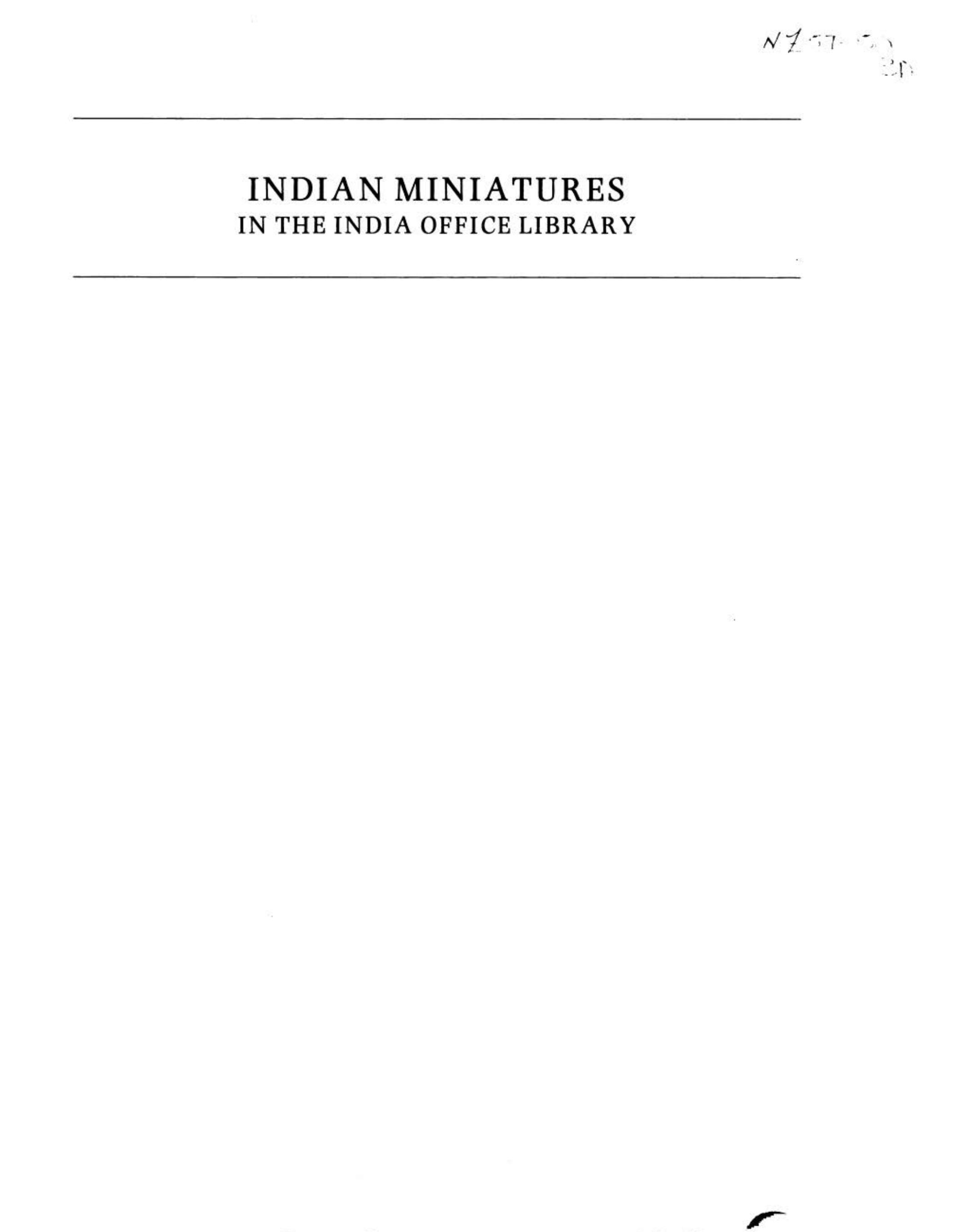 Indian Miniatures in the India Office Library by Toby Falk; Mildred Archer