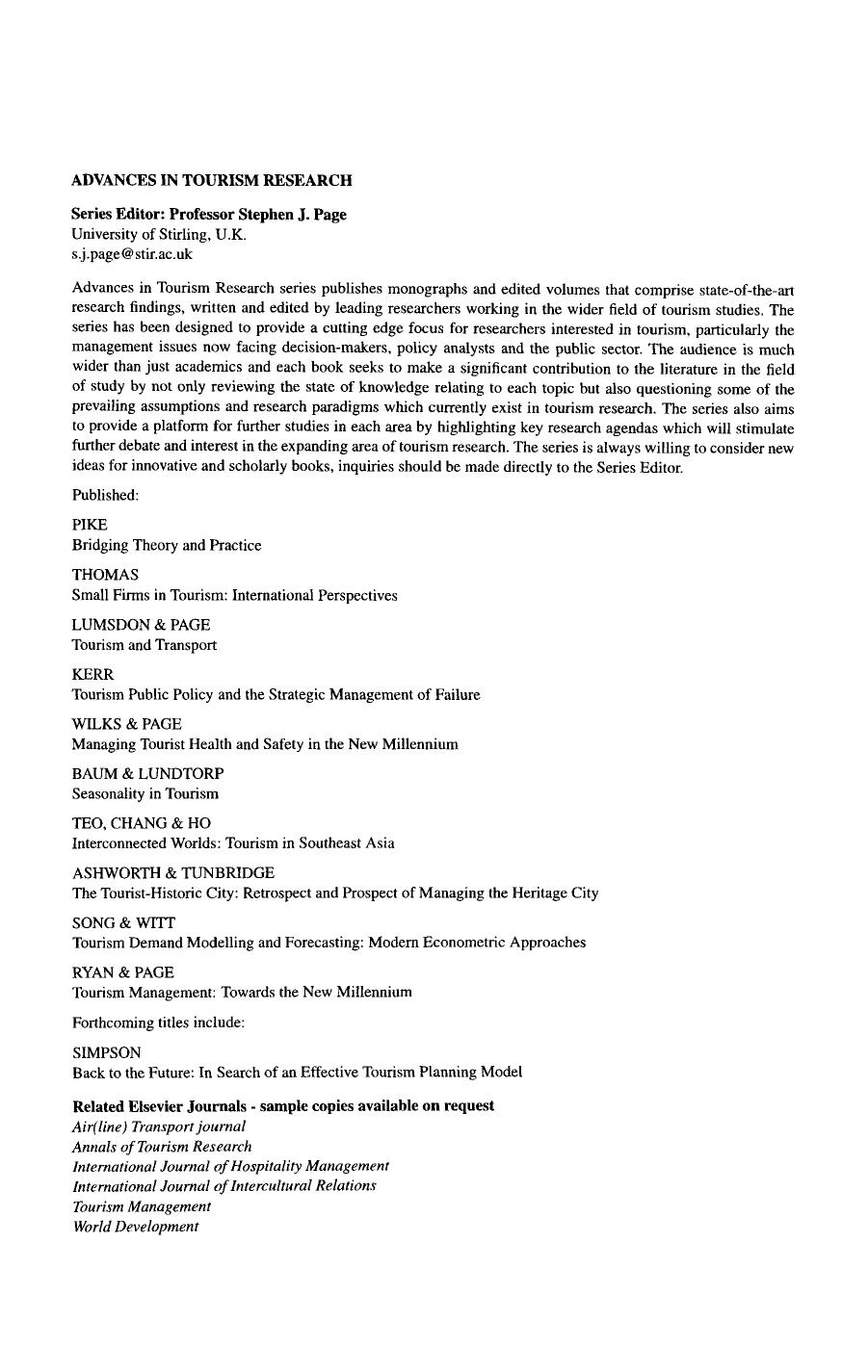 Indigenous Tourism. The Commodification and Management of Culture by Chris Ryan and Michelle Aicken (Eds.)