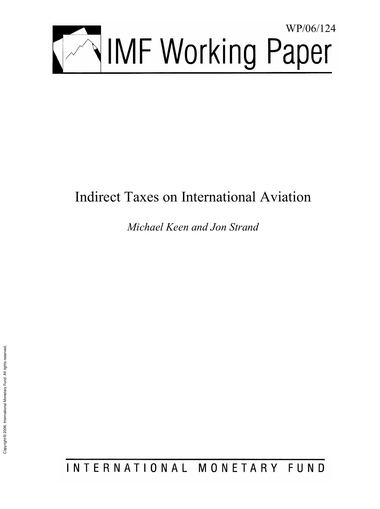 Indirect Taxes on International Aviation by Jon Strand; Michael Keen