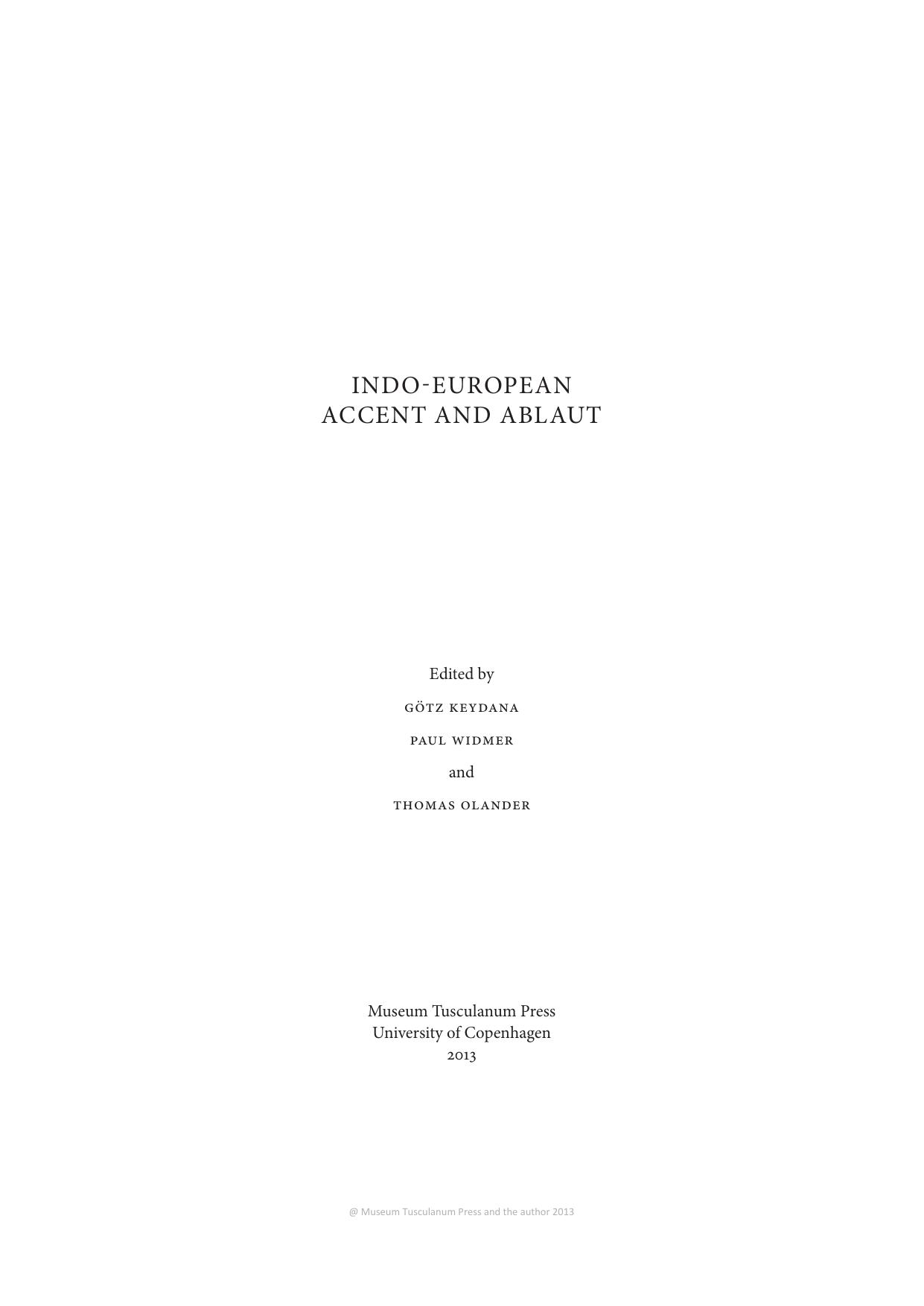 Indo-European nominal ablaut patterns: The Anatolian evidence by Alwin Kloekhorst