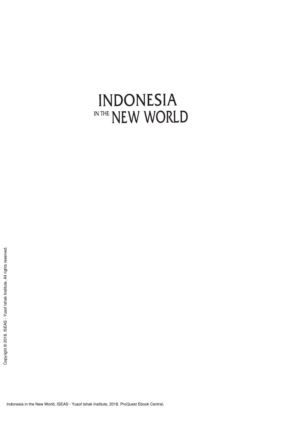 Indonesia in the New World by Patunru; Pangestu; Basri