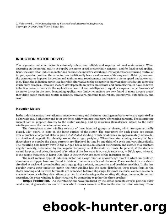 Induction Motor Drives". In: Wiley Encyclopedia of Electrical and Electronics Engineering by Unknown