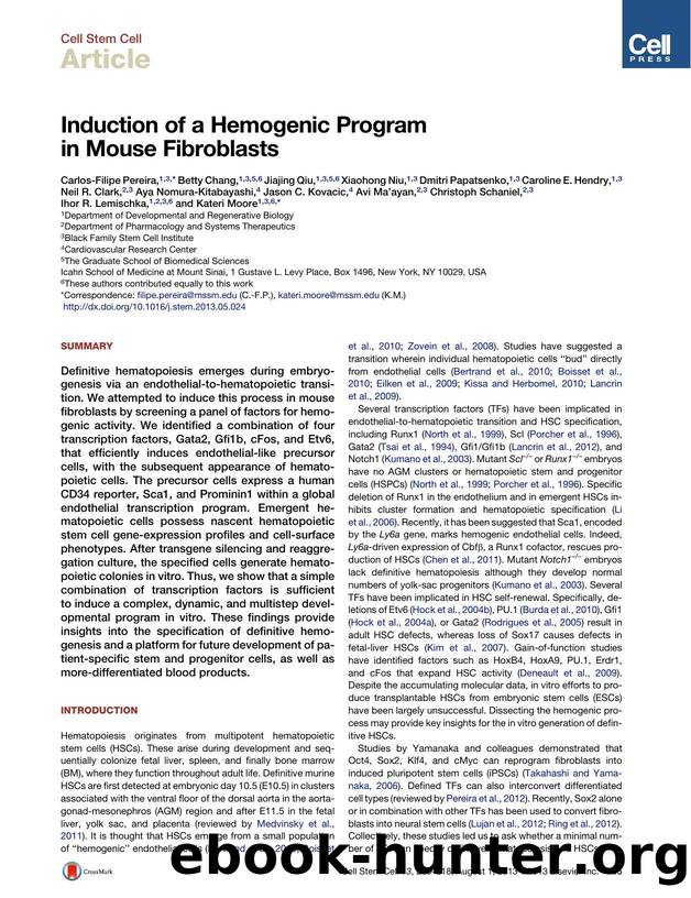 Induction of a Hemogenic Program in Mouse Fibroblasts by unknow