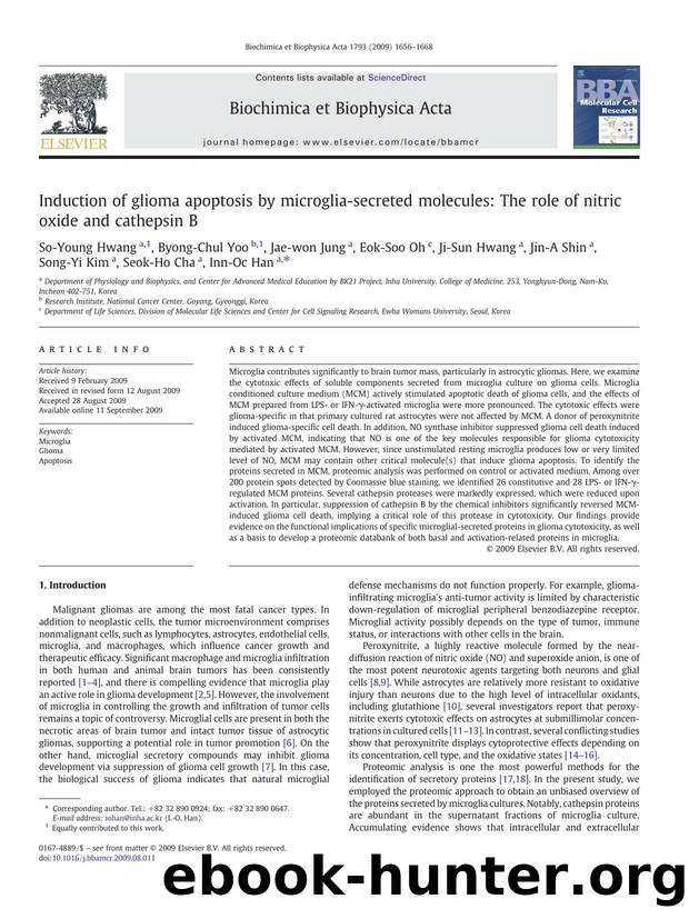 Induction of glioma apoptosis by microglia-secreted molecules: The role of nitric oxide and cathepsin B by unknow