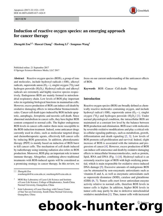 Induction of reactive oxygen species: an emerging approach for cancer therapy by Zhengzhi Zou