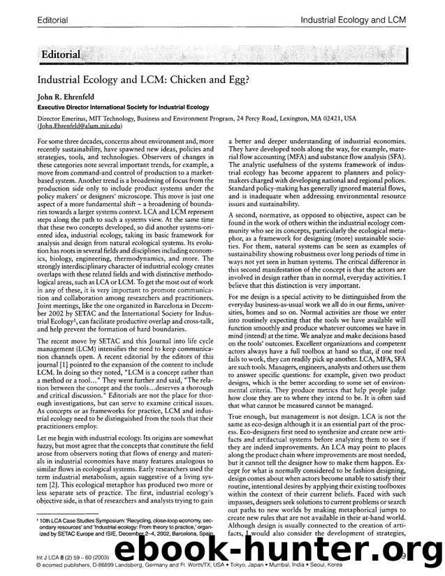 Industrial ecology and LCM: Chicken and egg? by Unknown