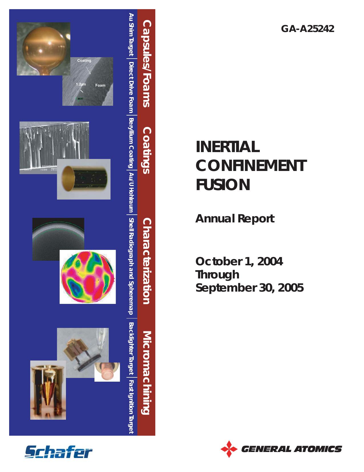 Inertial confinement fusion : ICF annual report by Lawrence Livermore National Laboratory
