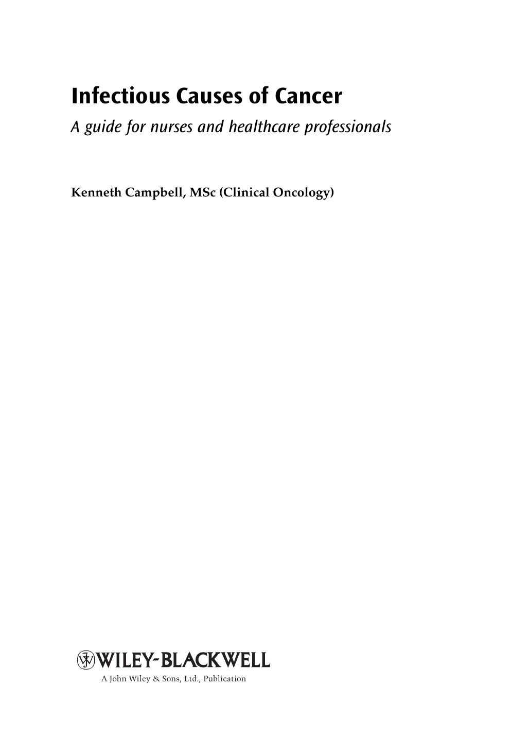 Infectious causes of cancer : a guide for nurses and healthcare professionals by Campbell Ken