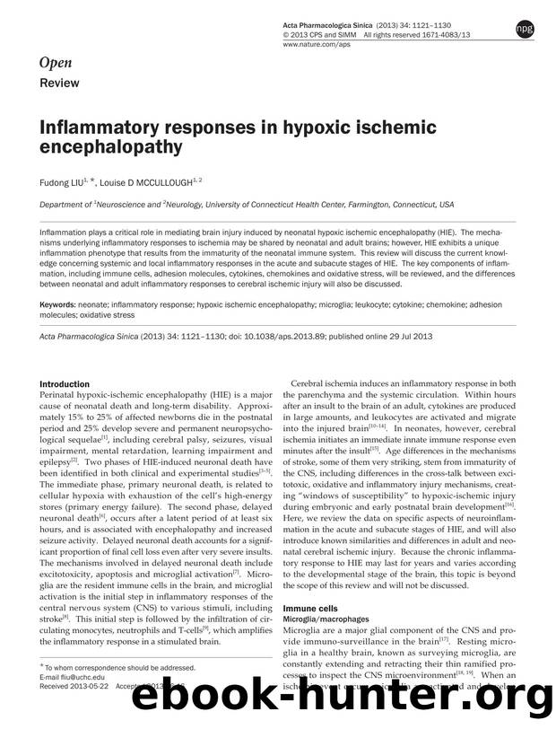 Inflammatory responses in hypoxic ischemic encephalopathy by Fudong Liu & Louise D Mccullough