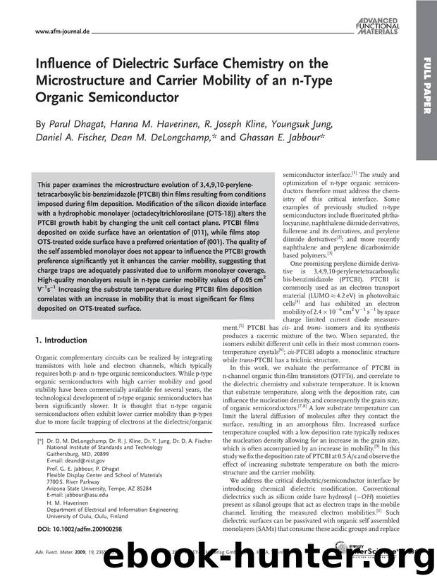 Influence of Dielectric Surface Chemistry on the Microstructure and Carrier Mobility of an n-Type Organic Semiconductor by Unknown