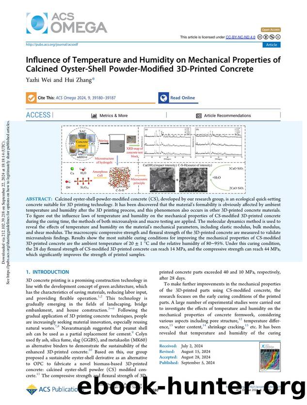 Influence of Temperature and Humidity on Mechanical Properties of Calcined Oyster-Shell Powder-Modified 3D-Printed Concrete by Yazhi Wei & Hui Zhang
