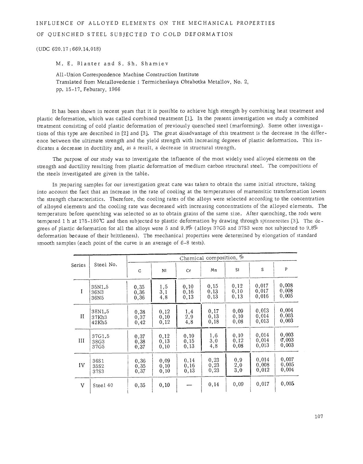 Influence of alloyed elements on the mechanical properties of quenched steel subjected to cold deformation by Unknown