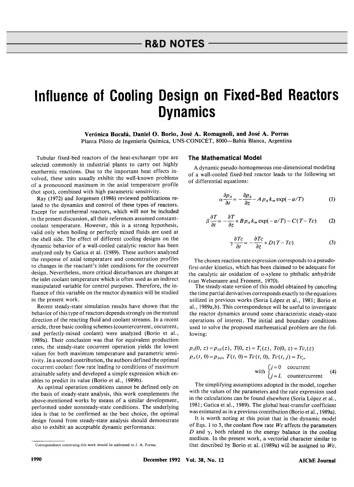 Influence of cooling design on fixed-bed reactors dynamics by Unknown