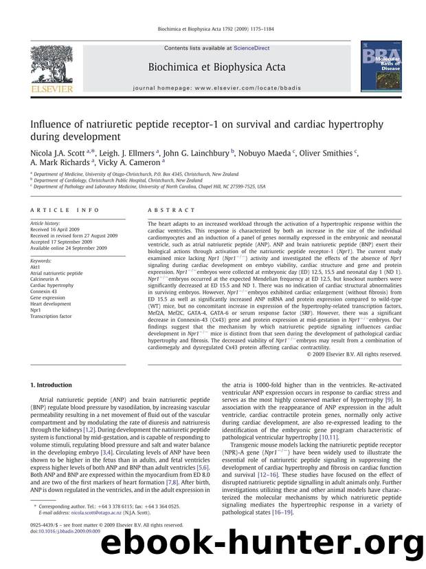 Influence of natriuretic peptide receptor-1 on survival and cardiac hypertrophy during development by unknow