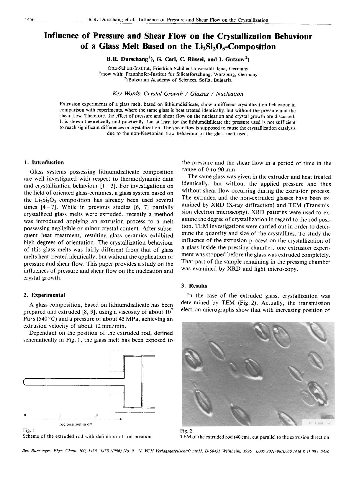 Influence of pressure and shear flow on the crystallization behaviour of a glass melt based on the Li2Si2O5-composition by Unknown