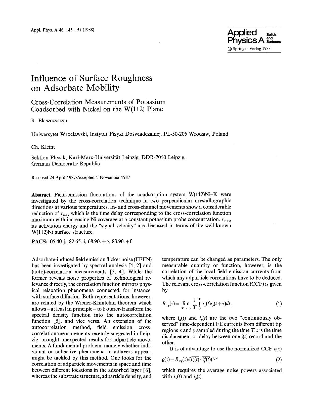 Influence of surface roughness on adsorbate mobility by Unknown