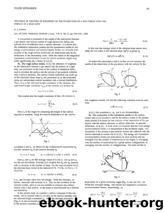 Influence of the form of roughness on the interaction of a gas stream with the surface of a rigid body by Unknown