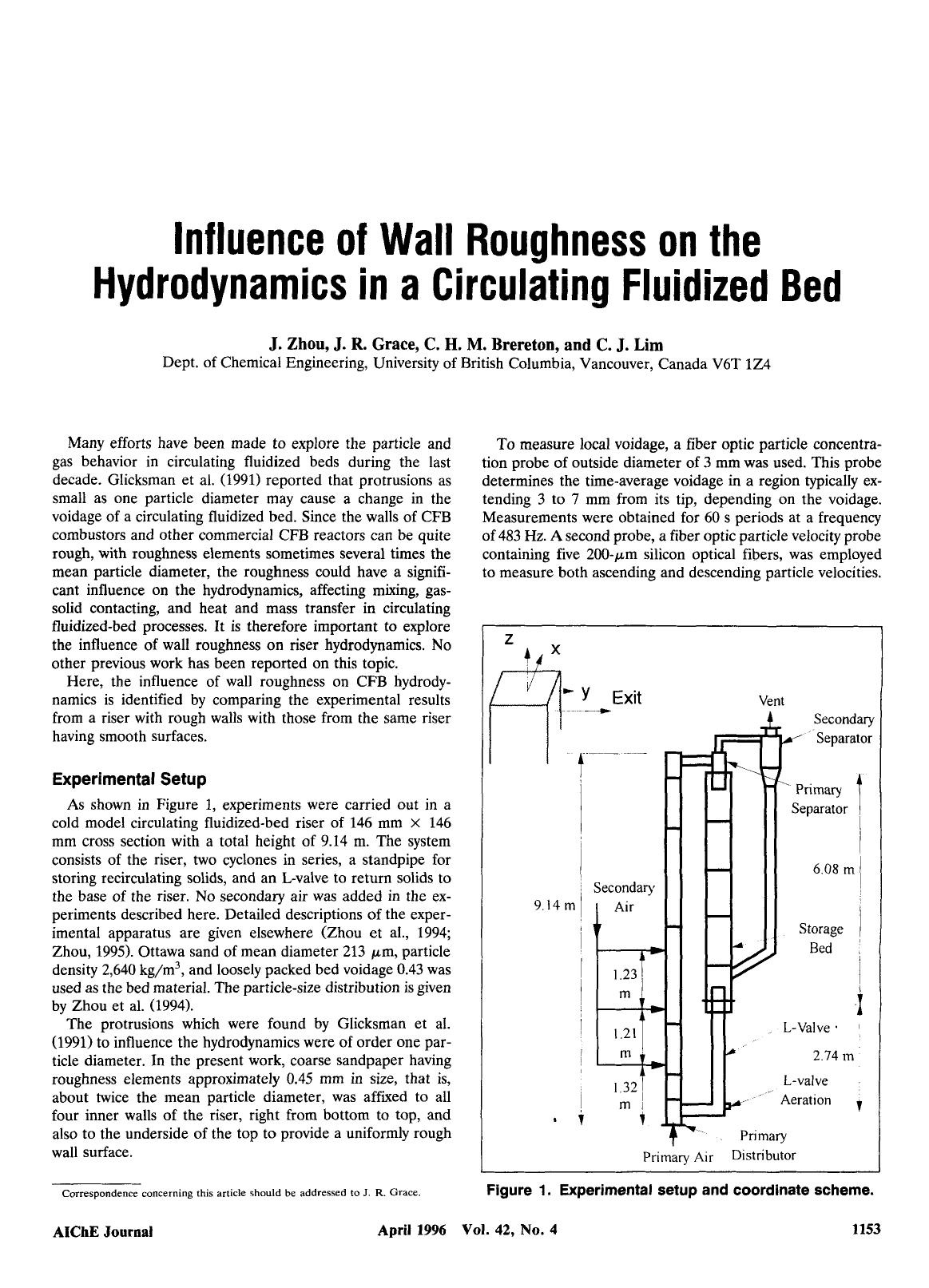 Influence of wall roughness on the hydrodynamics in a circulating fluidized bed by Unknown
