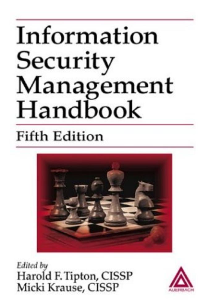 Information Security Management Handbook, Fifth Edition by Harold F. Tipton Micki Krause