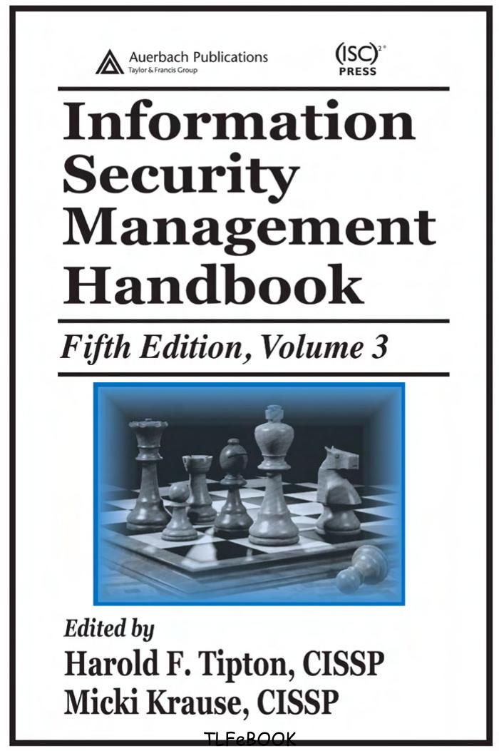 Information Security Management Handbook, Fifth Edition, Volume 3 by Harold F. Tipton and Micki Krause
